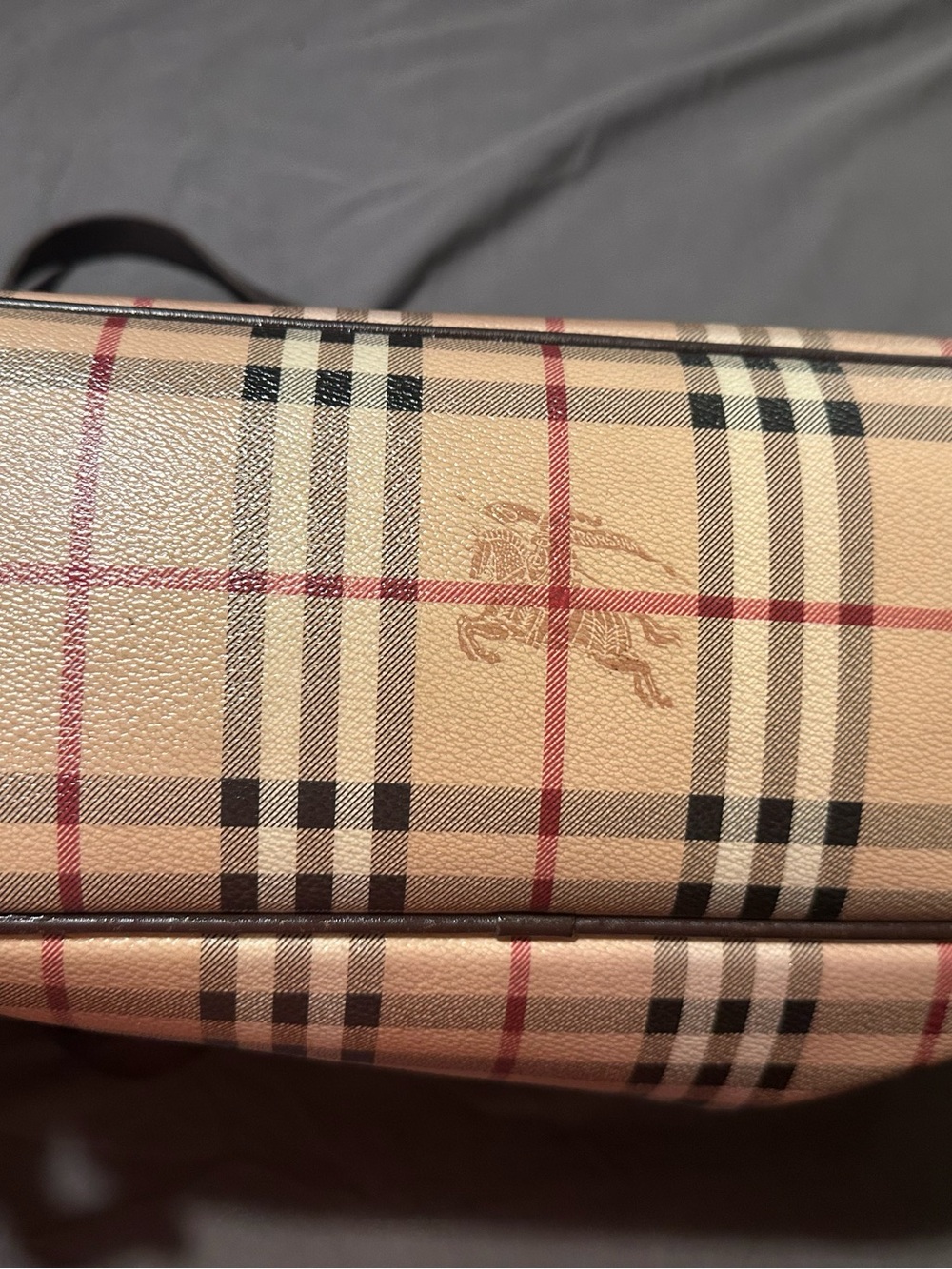 Classic Plaid Tote Bag with Dark Brown Trim - Women - Picture 7 of 12
